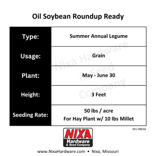 Oil Soybean Roundup Ready Seed Planting Guide