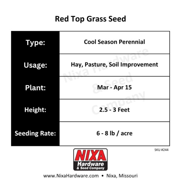 Red Top Grass Seed Planting Guide