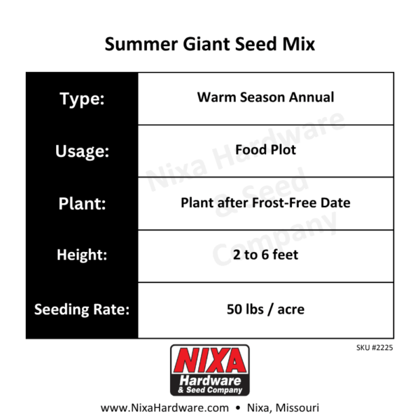 Summer Giant Seed Mix Planting Guide