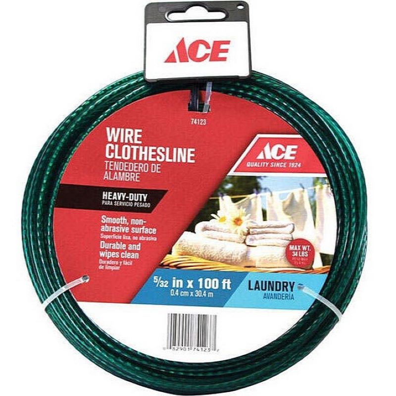 Ace Green PVC Wire Clothesline 100 feet