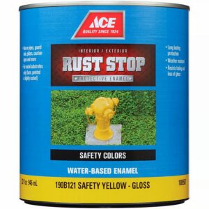 Ace Rust Stop Indoor/Outdoor Water-Based Enamel Gloss Safety Yellow Paint 1 qt