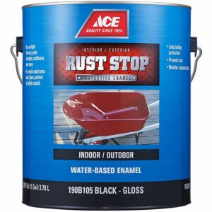 Ace Rust Stop Water-Based Enamel Indoor-Outdoor Gloss Black Paint 1 gal