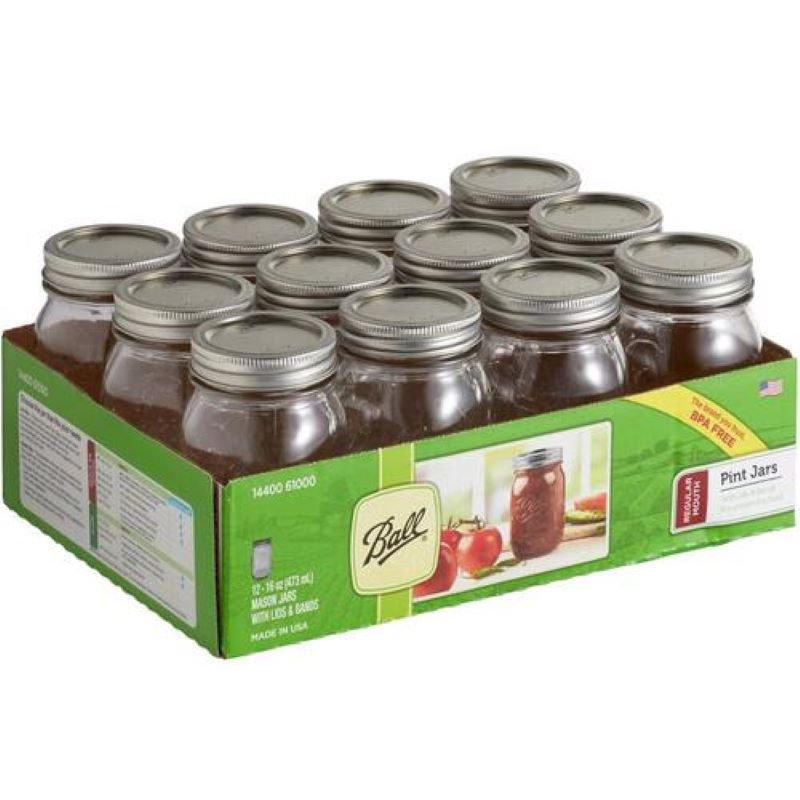 Ball Mason Jar Cans Regular Mouth 1 pt 12 ct