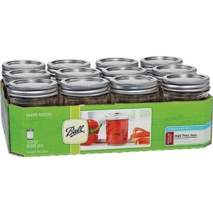 Ball Regular Mouth Glass Mason Jars 8 oz 12pk