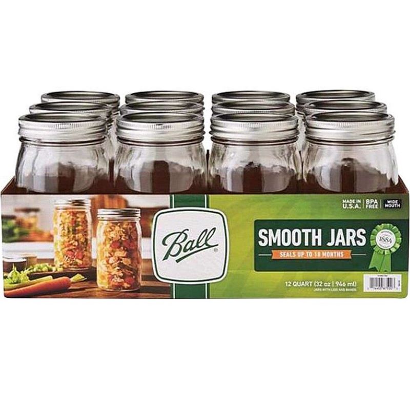 Ball Wide Mouth Mason Jar 1 Qt 12 Ct