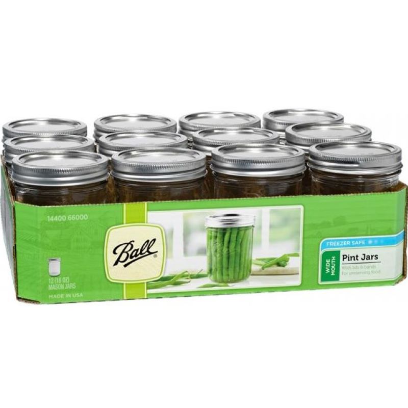 Ball Wide Mouth Mason Jar 12 Ct 16 oz