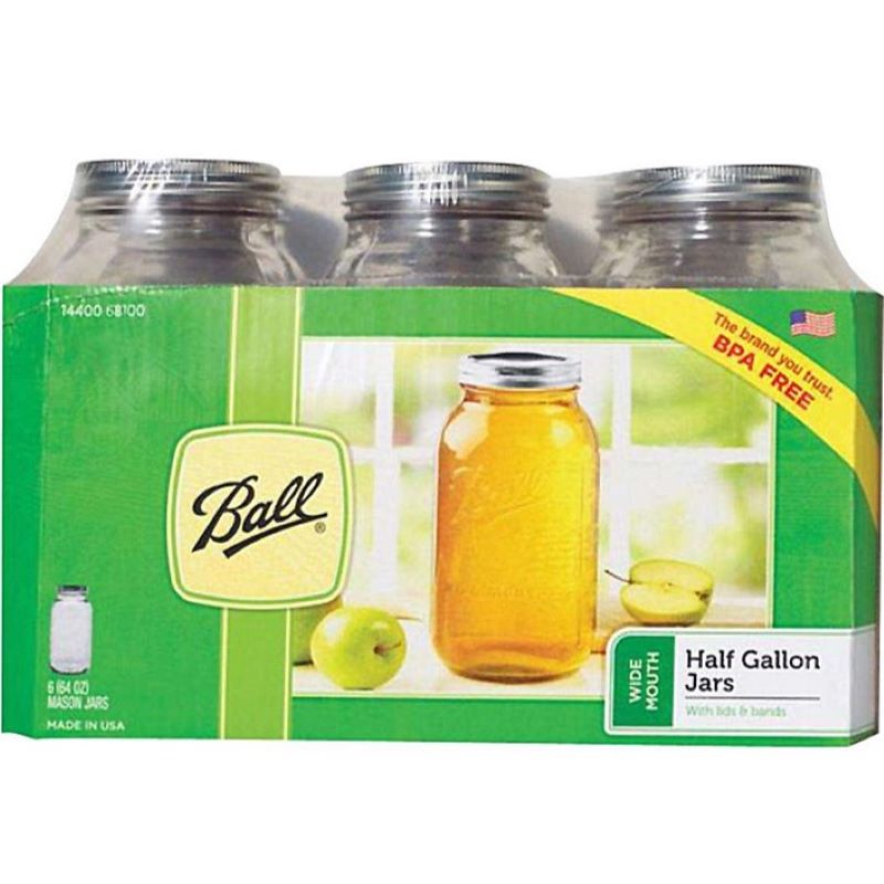 Ball Wide Mouth Mason Jar 6Ct 64 oz