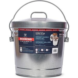 Behrens Galvanized Steel Locking Lid Trash Can 6 gal