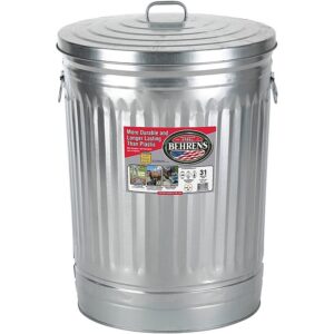 Behrens Galvanized Steel Trash Can with Lid 31 gal