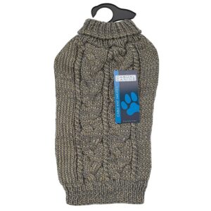 Casual Canine Cable Knit Dog Sweater Chive Small