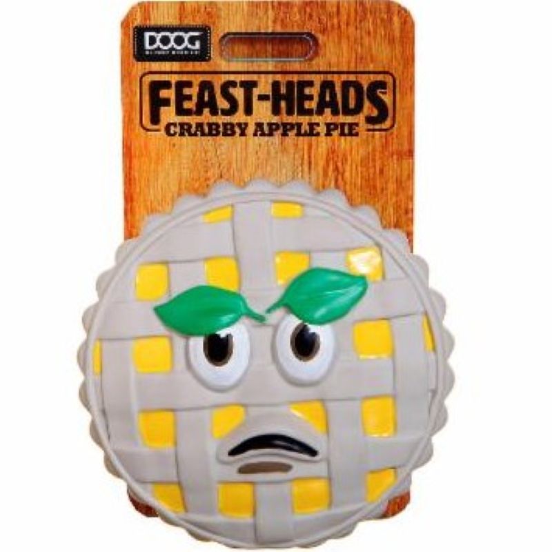 DOOG Feast-Heads Crabby Apple Pie Squeak Small Dog Toy