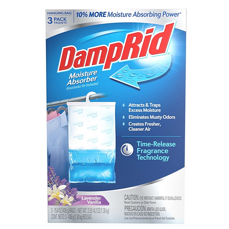 DampRid Hanging Moisture Absorber Lavender Vanilla 15.4 oz 3 Ct