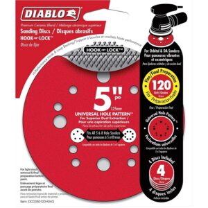 Diablo Hook & Lock Sanding Discs 120 Grit 5” 4pk