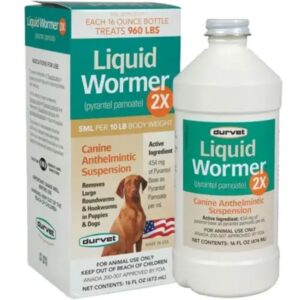 Durvet Liquid Wormer 2X for Dogs & Puppies 16 oz