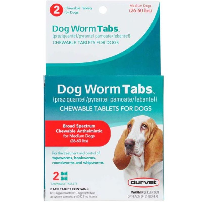 Durvet Medium Dog WormTabs 26-60 lb 2 ct