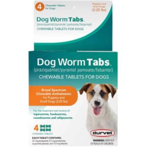 Durvet Small Dog WormTabs 2-25 lb 4 ct