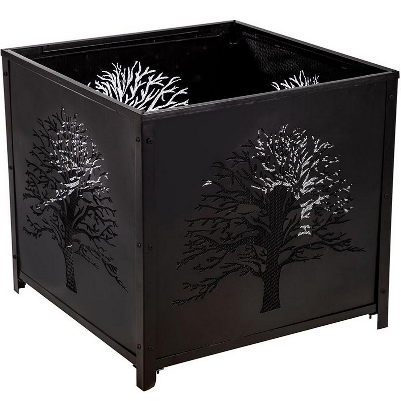 Evergreen Square Tree of Life Fire Pit 8”x26.5”