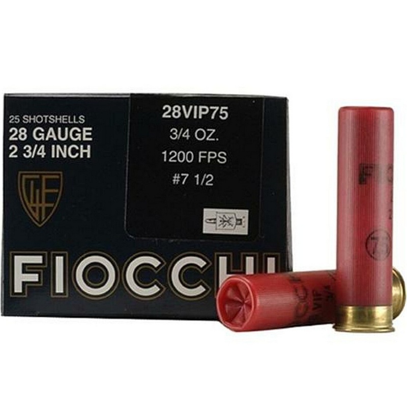 Fiocchi Exacta VIP 28 Gauge 2-3/4” 7.5 Shot 3/4 oz 25 ct