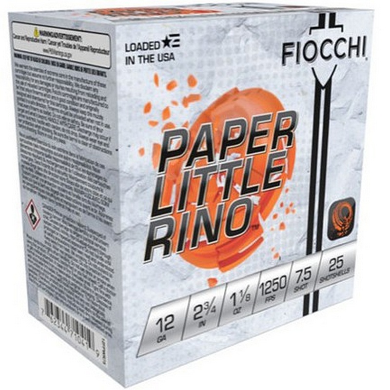 Fiocchi Paper Little Rino Extreme Ammo 12GA 2.75” 25ct