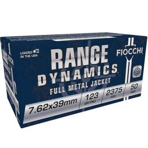 Fiocchi Range Dynamics 7.62x39mm 123 Grain FMJ Brass 50 ct
