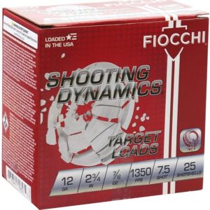 Fiocchi Shooting Dynamics 12 Gauge 2.75” #7.5 Shot 7/8 oz 25 ct