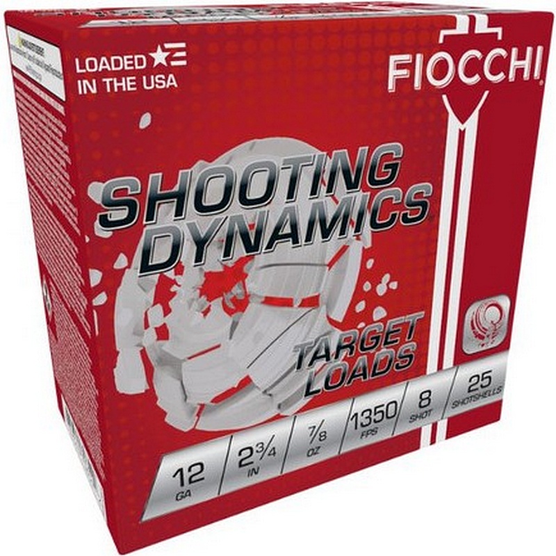 Fiocchi Shooting Dynamics Target 12 Gauge 2.75” #8 Shot 7/8 oz 25 ct