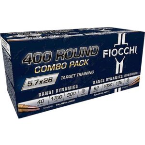 Fiocchi Range Dynamics FMJ Combo Pack 41-62 Grain 5.7x28mm 400ct