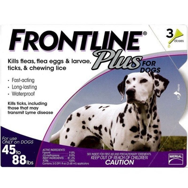 Frontline Plus Flea & Tick Treatment for Dogs 45-88 lb 3 ct