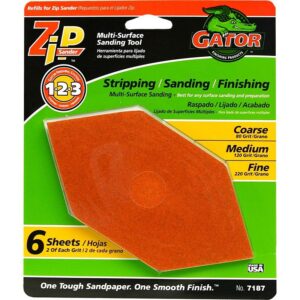 Gator Zip Sanding Refill Sheet Assortment 80/120/220 Grit