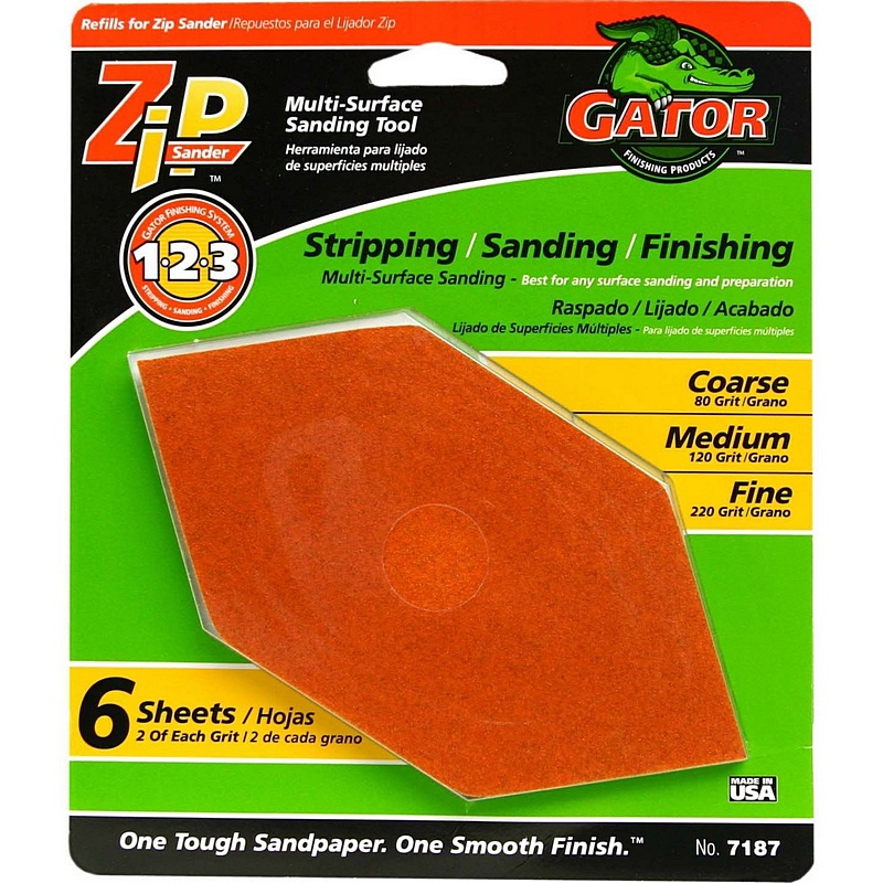 Gator Zip Sanding Refill Sheet Assortment 80/120/220 Grit