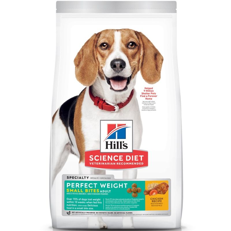 Hill’s Science Diet Perfect Weight Chicken Recipe Small Bites Adult 1-6 Dog Food 12 lb