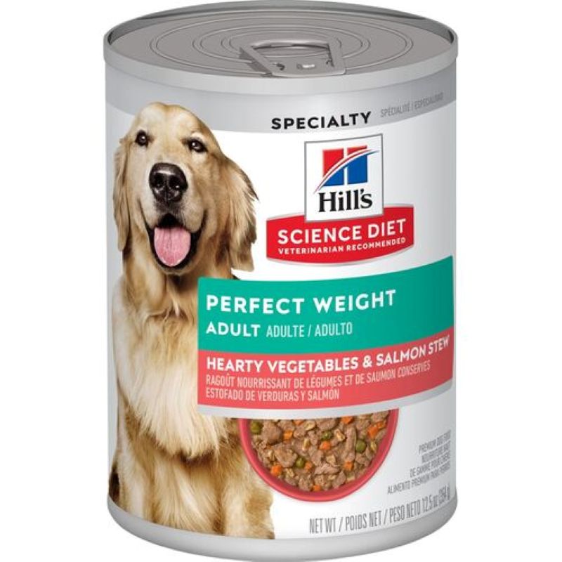 Hill’s Science Diet Perfect Weight Hearty Vegetables & Salmon Stew Canned Dog Food 12.5 oz