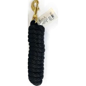 Horse Lead Rope Black Poly with Brass Bolt