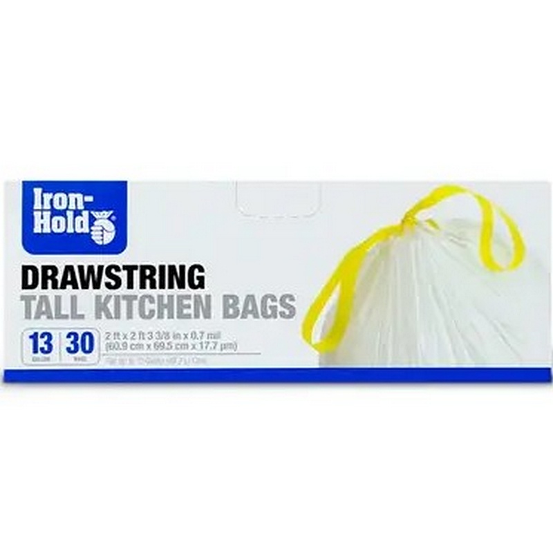 Iron-Hold Tall Kitchen Trash Bags 13 gal 30pk
