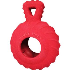 Jolly Pets Jolly Tuff Treader Rubber Red Dog Toy 4.5”
