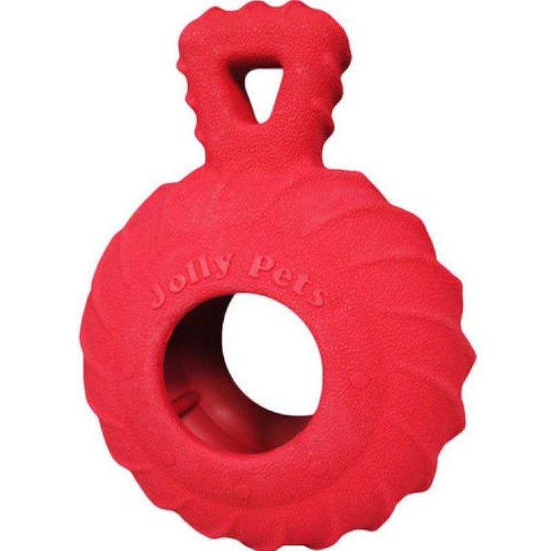 Jolly Pets Jolly Tuff Treader Rubber Red Dog Toy 4.5”