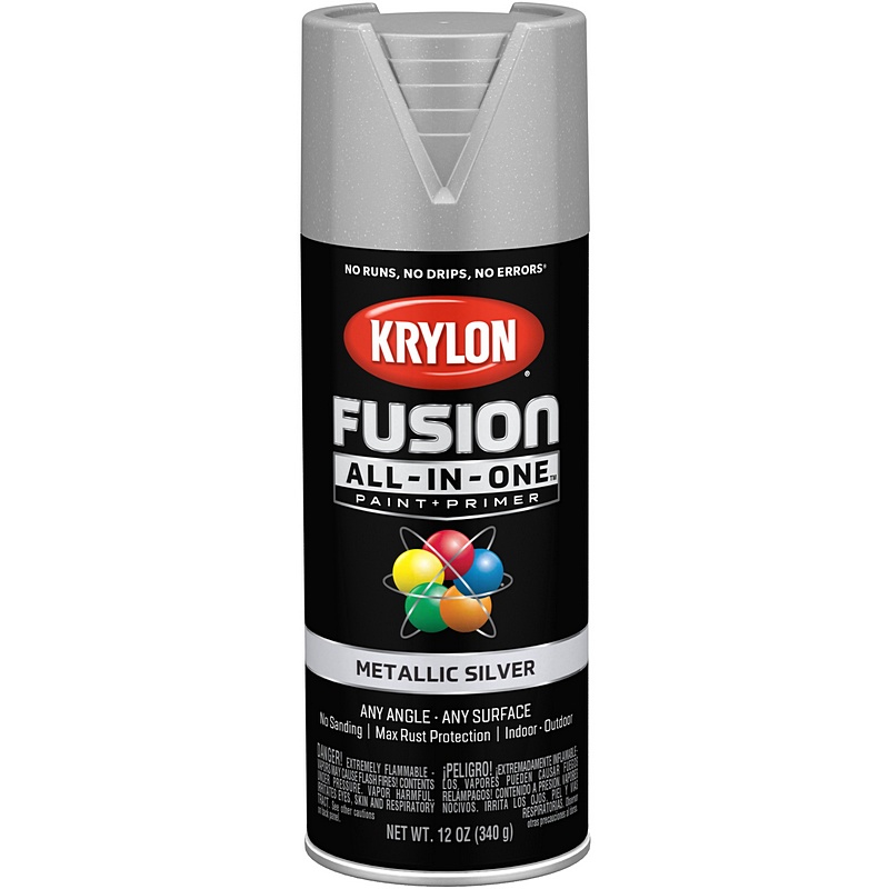 Krylon Fusion All-in-One Metallic Silver Spray Paint 12 oz