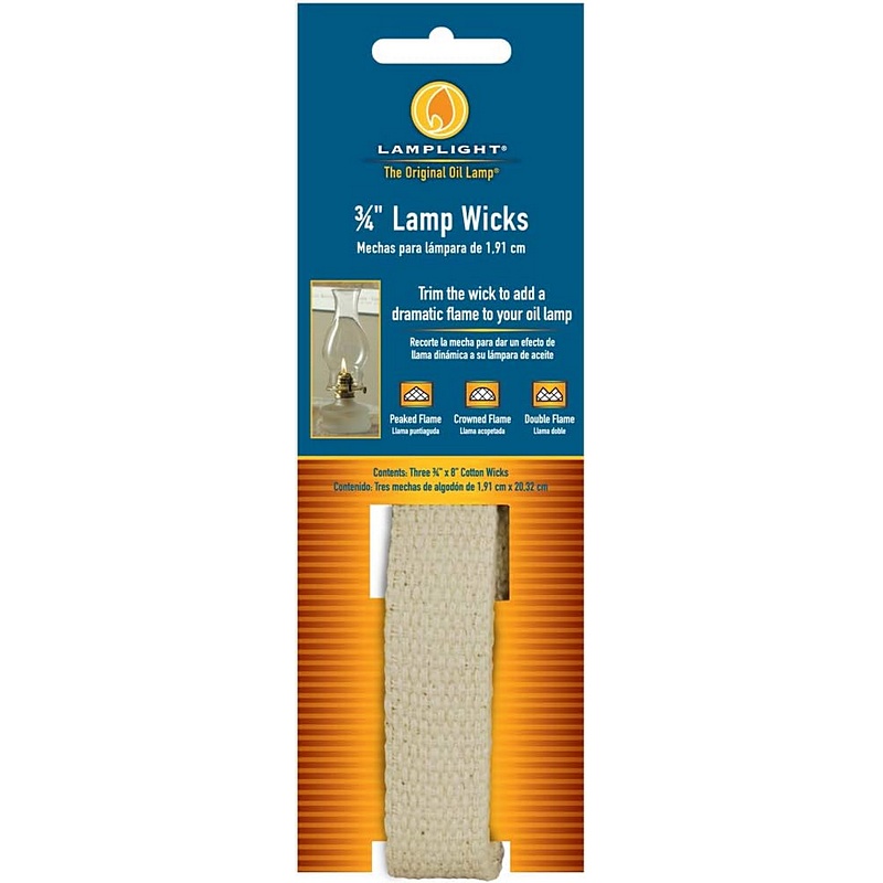 Lamplight Farms Flat Replacement Cotton Lamp Wick 3-4 3pk