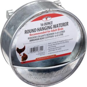 Little Giant Galvanized Round Hanging Poultry Waterer 16 oz