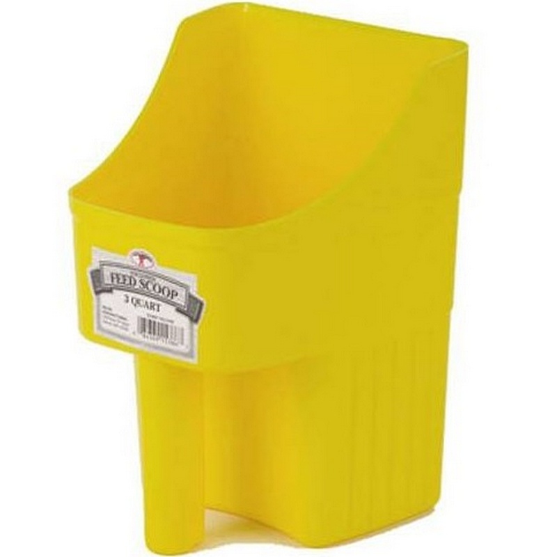 Little Giant Yellow Plastic Enclosed Feed Scoop 3 qt