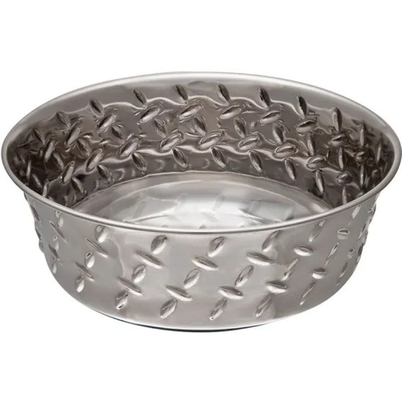 Loving Pets Diamond Plated Non-Skid Pet Bowl 1 qt
