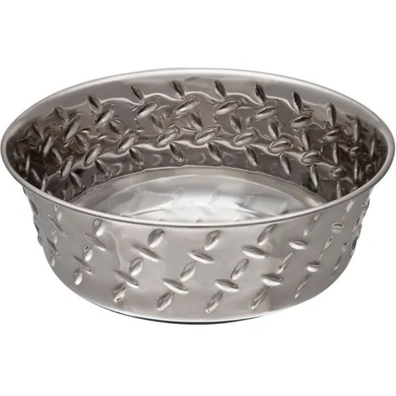 Loving Pets Diamond Plated Non-Skid Pet Bowl 3qt