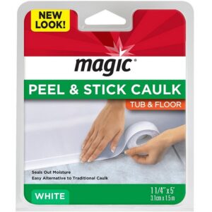 Magic White Peel & Stick Tub & Floor Caulk Strip 1/2”x5’