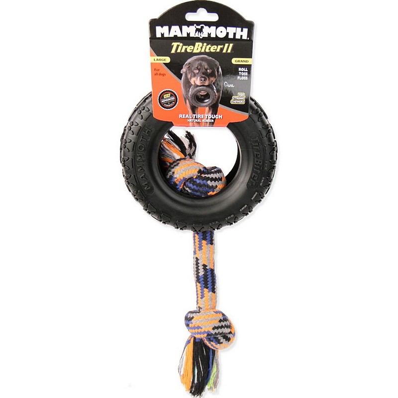 Mammoth TireBiter II Dog Toy with Rope 6 inch