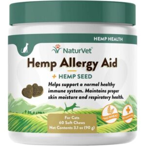 NaturVet Hemp Allergy Aid Plus Hemp Seed Soft Cat Chews 60 ct
