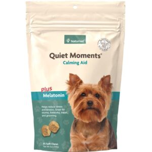 NaturVet Quiet Moments Calming Aid Plus Melatonin Soft Dog Chews 65 ct