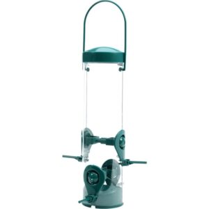 Perky-Pet 2-in-1 Plastic Tube Finch Bird Feeder 4 Ports