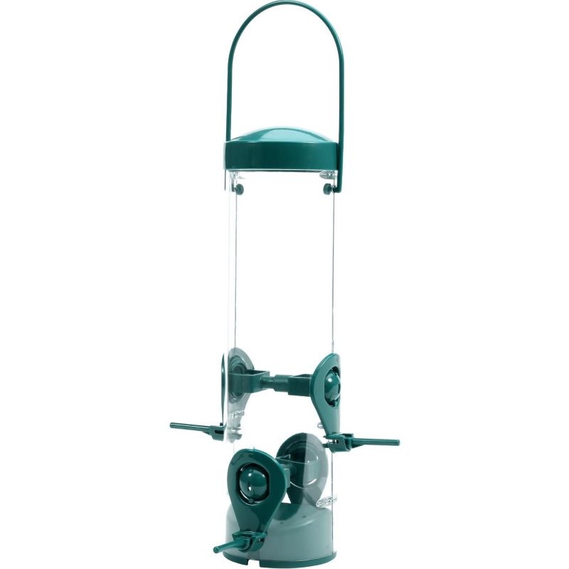 Perky-Pet 2-in-1 Plastic Tube Finch Bird Feeder 4 Ports