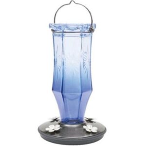Perky Pet Sapphire Starburst Vintage Glass Hummingbird Feeder 16 oz