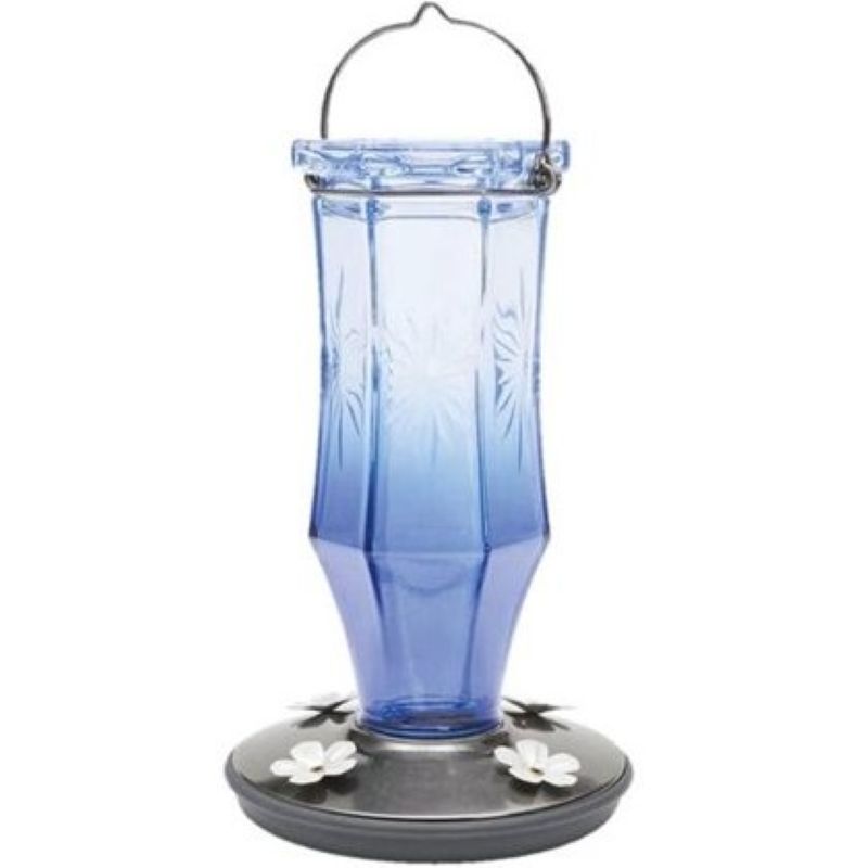 Perky Pet Sapphire Starburst Vintage Glass Hummingbird Feeder 16 oz